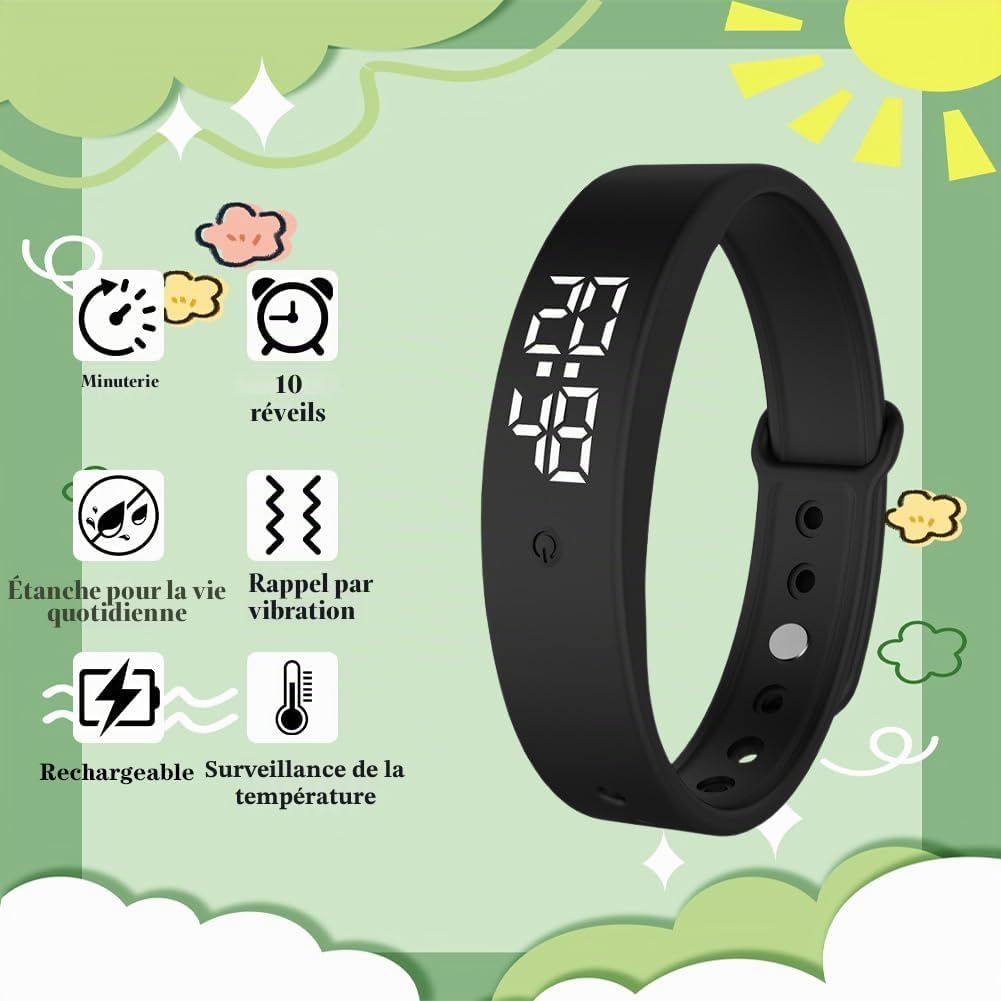 Smart LED Bracelet Fitness Tracker with Smart Notifications