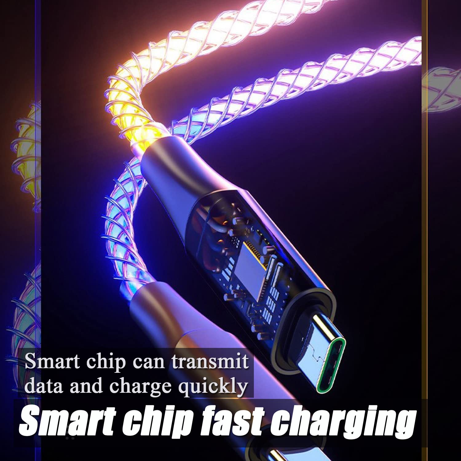 66W RGB Fast Charging Cable LED USB Charging Cable for Fast Charging