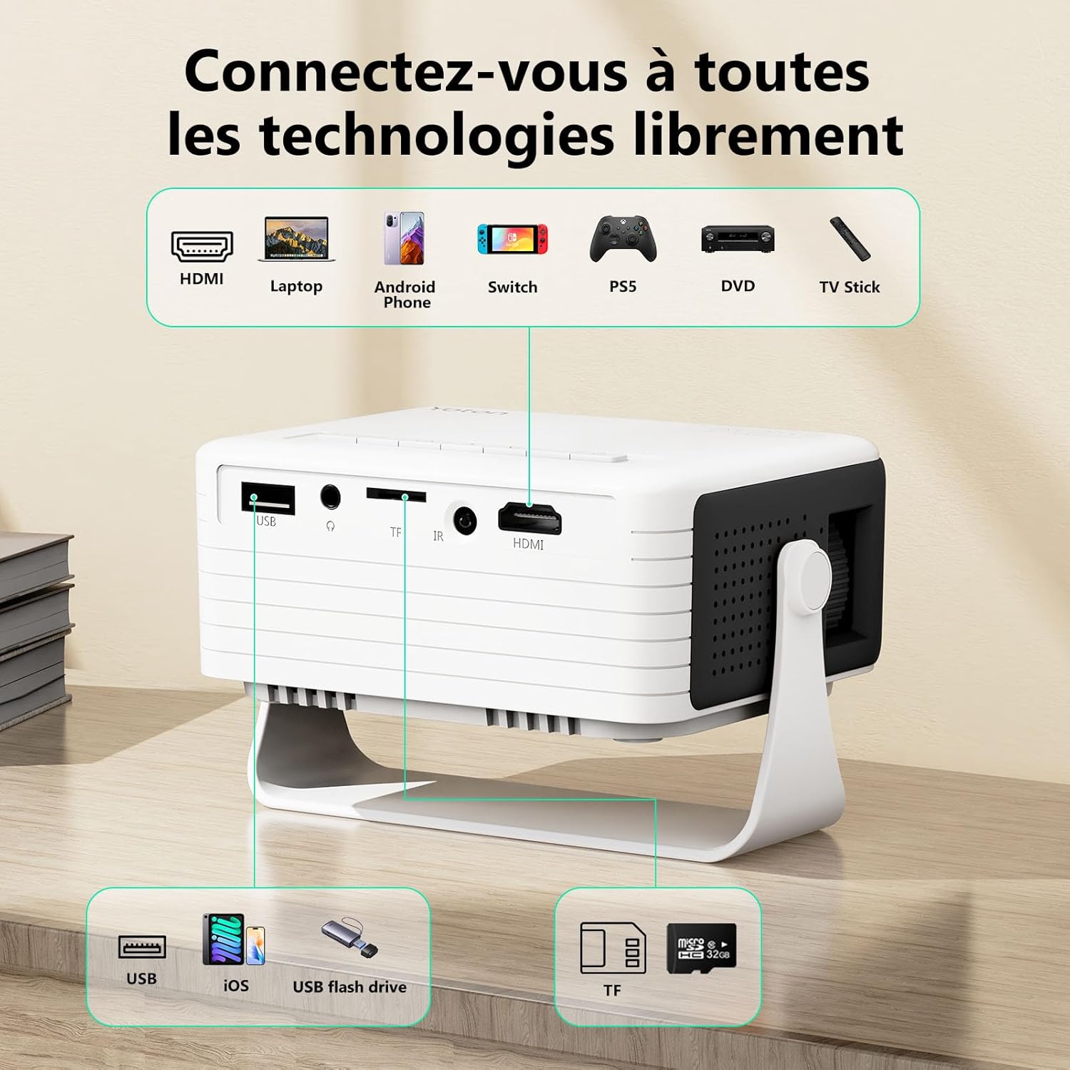 Portable Mini Projector HD Home Theater for Family Entertainment