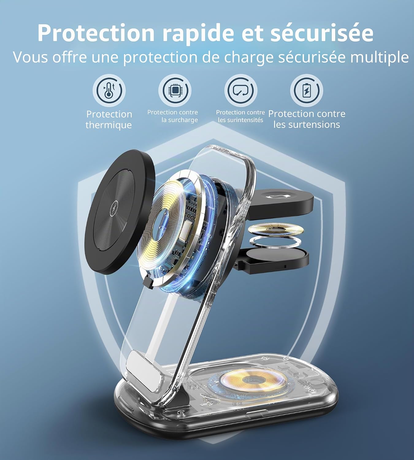 Station de Charge 3-en-1 - Chargez tout avec style!