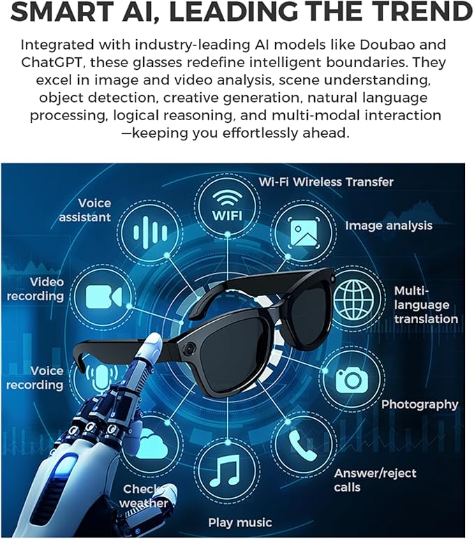 Lenovo AI 4K Smart Glasses Stylish Wearable Technology